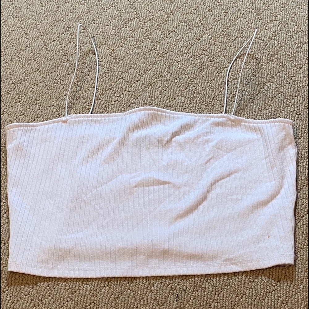 thin strapped tube top crop top